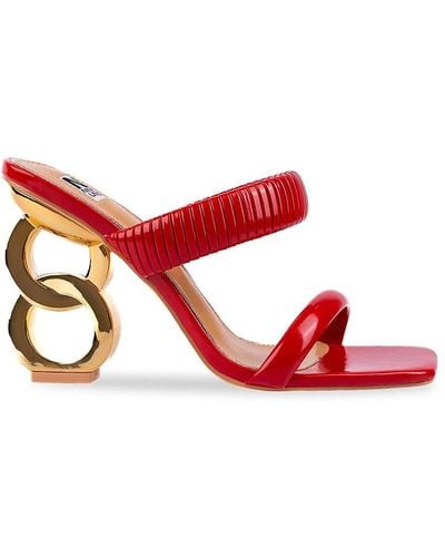 Ninety Union Raddle Metallic Heel Sandals - Red