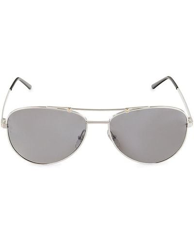 Cartier 61mm Aviator Sunglasses - Grey