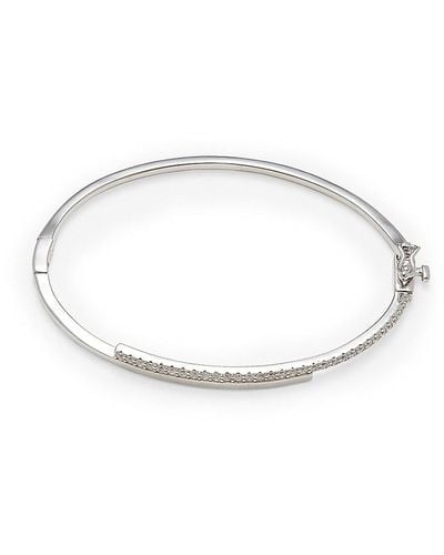 Lafonn Classic Sterling Silver & Simulated Diamond Overlap Bangle Bracelet - White