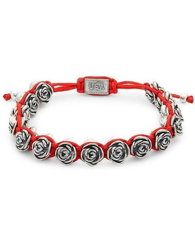 King Baby Studio Macrame Rose Bracelet - Red