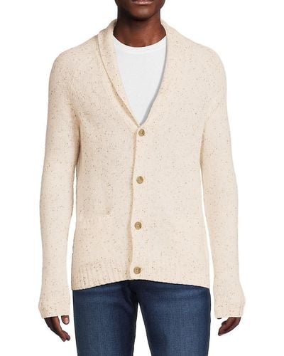 Saks Fifth Avenue Donegal Wool Blend Shawl Cardigan - Natural