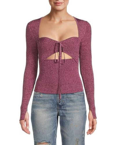 Jonathan Simkhai Alexia Marled Ribbed Sweater - Purple