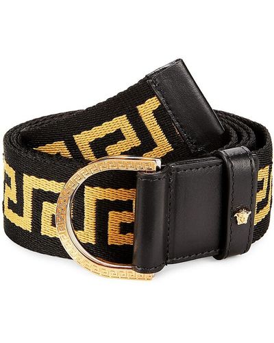 Versace Logo D Ring Belt - Black