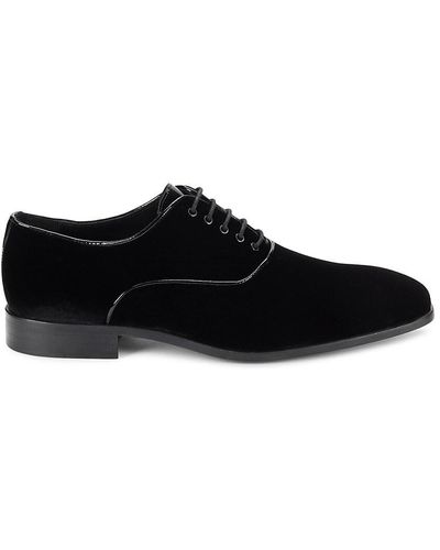 Saks Fifth Avenue Saks Fifth Avenue Square Toe Suede Oxfords - Black