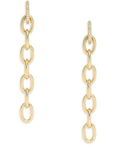 Adriana Orsini Gemma 18k Goldplated & Cubic Zirconia Chain Drop Earrings - White