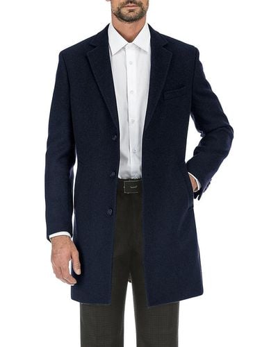 English Laundry Single Breasted Overcoat - Blue