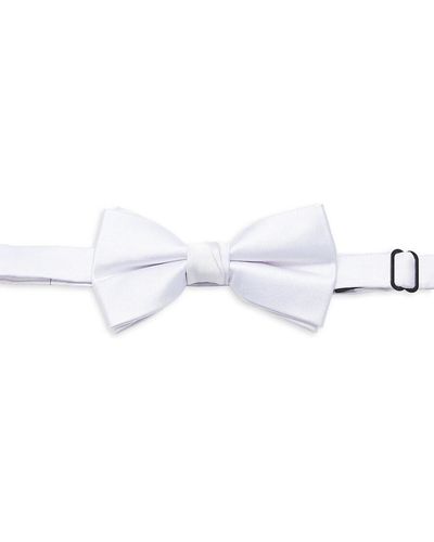Saks Fifth Avenue Pre Tied Silk Bow Tie - White