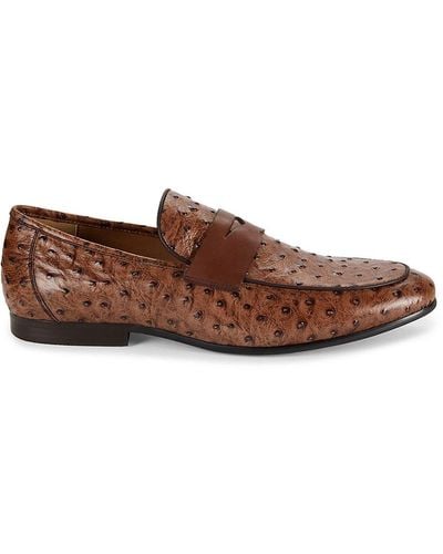 Saks Fifth Avenue Otto Leather Penny Loafers - Brown
