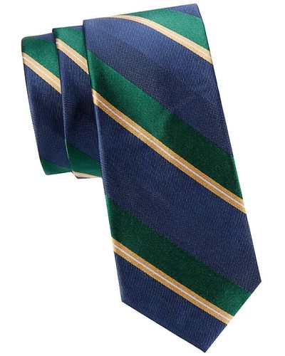 Ben Sherman Diagonal Stripe Silk Tie - Blue