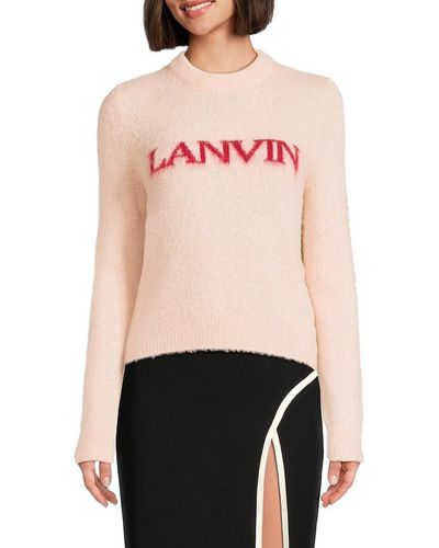 Lanvin Logo Alpaca Wool Blend Jumper - Pink