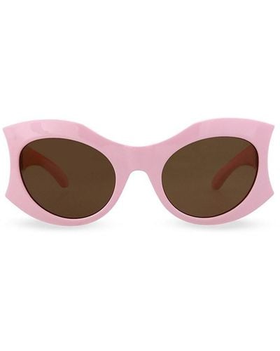 Balenciaga 56mm Cat Eye Sunglasses - Brown
