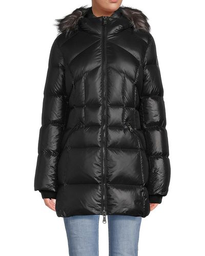 Pajar Ares Faux Fur Trim Hooded Puffer Jacket - Black