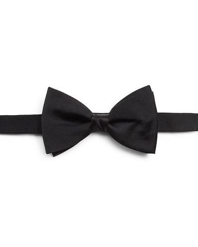 Ike Behar Pre-tied Silk Satin Bow Tie - Black