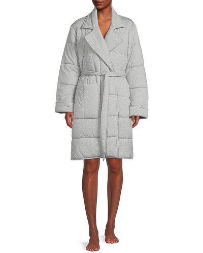 Skin Sonya Quilted Robe - Grey