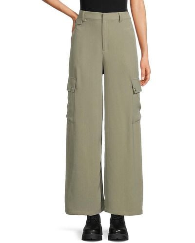 Adrienne Landau Solid Cargo Trousers - Green