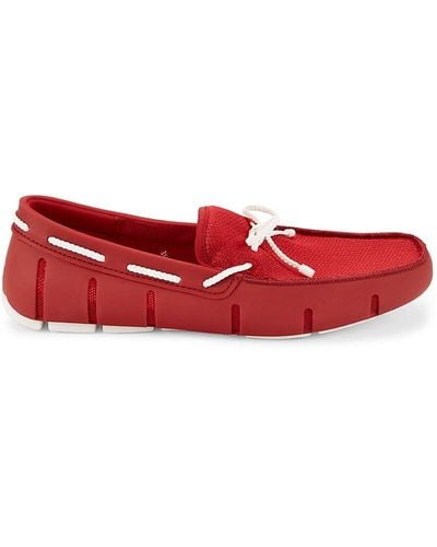 Swims Square Toe Boat Shoes - Red