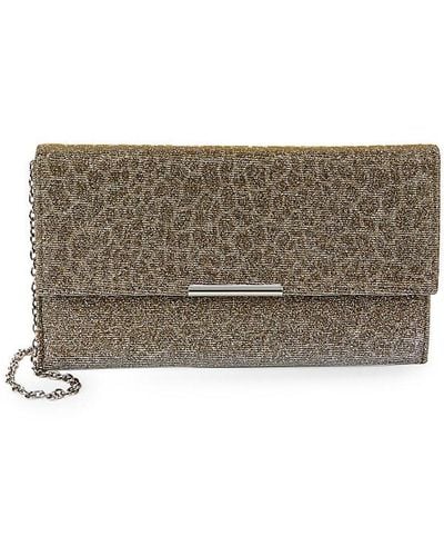 La Regale Linen Clutch With Lucite Bar Clutch, Charcoal, One Size:  Handbags