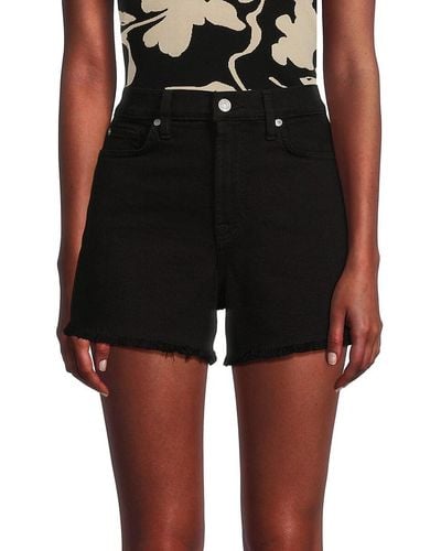 7 For All Mankind Mid Rise Denim Shorts - Black