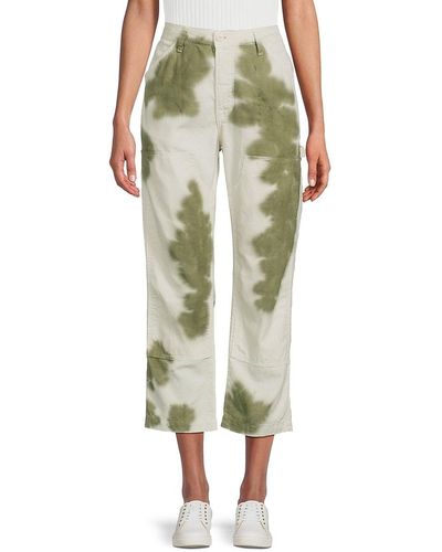 NSF Hodges Tie Dye Cropped Carpenter Trousers - Green