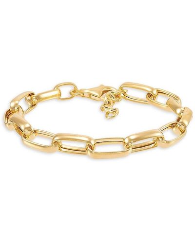 Saks Fifth Avenue 14k Goldplated Sterling Silver Paperclip Chain Bracelet - Metallic