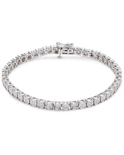 Saks Fifth Avenue Saks Fifth Avenue 14k White Gold & 2 Tcw Lab Grown Diamond Tennis Bracelet - Metallic