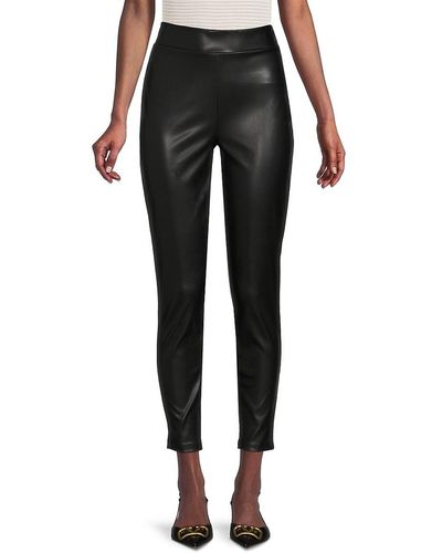 DKNY Faux Leather Pants - Black
