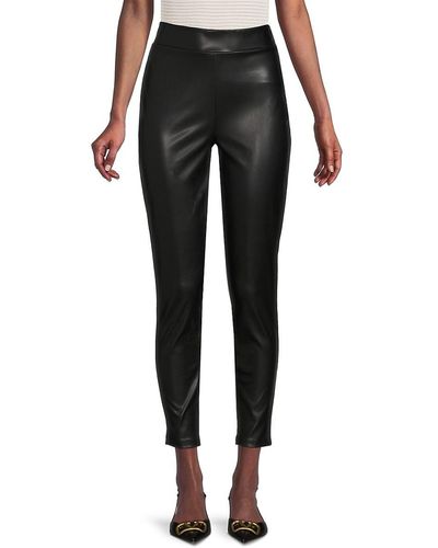 St. John Dkny Faux Leather Trousers - Black