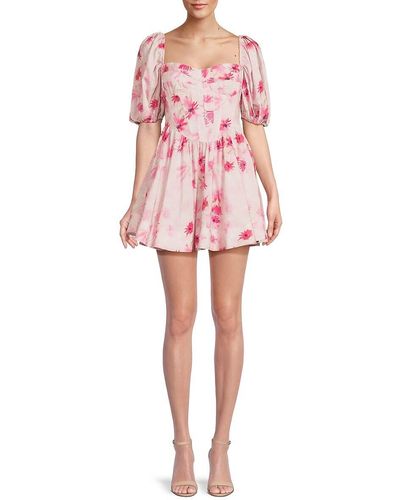 Bardot Kiah Floral Corset Mini Dress - Pink