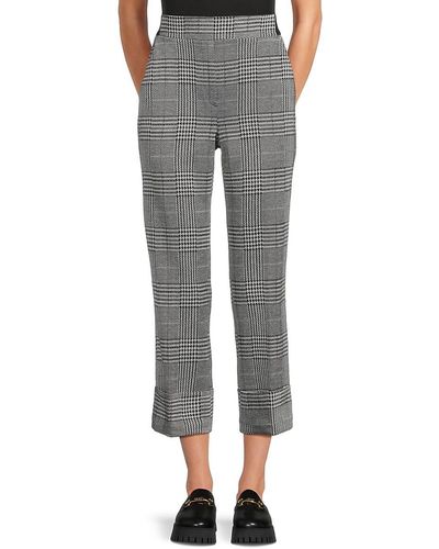 Laundry by Shelli Segal Flat Front Folded Trousers - Grey