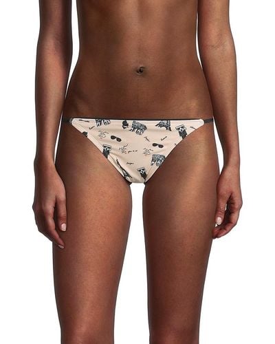 Karl Lagerfeld French Logo String Bikini Bottom - Multicolour