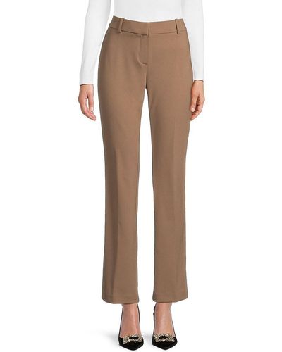 Rafaella Solid Crepe Trousers - Natural