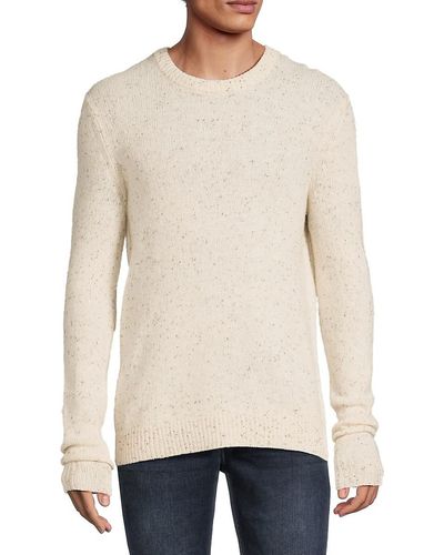 Saks Fifth Avenue Saks Fifth Avenue Merino Wool Blend Donegal Crewneck Sweater - Blue