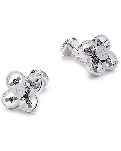 Diamond Giza cylinder cufflinks in gunmetal – Tateossian USA