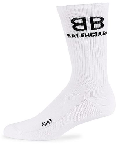 Balenciaga Logo Tennis Socks - White