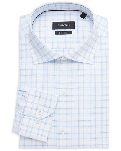 Bugatchi Slim Plaid Dress Shirt - Blue