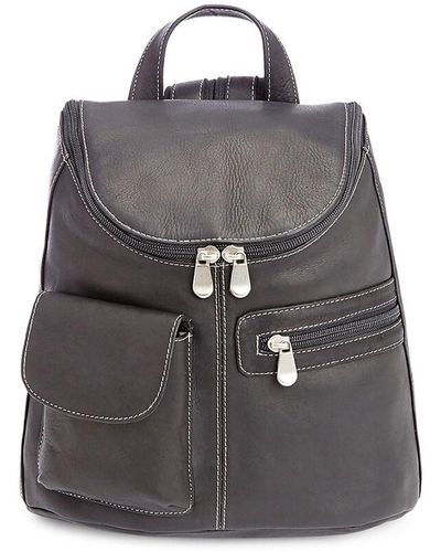 ROYCE New York Leather Backpack - Grey