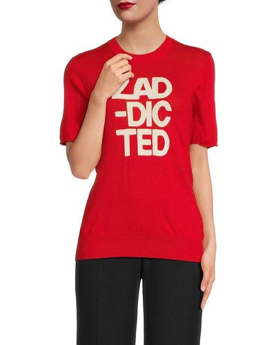 Zadig & Voltaire Ida Cp Cashmere Zaddicted Tee - Red