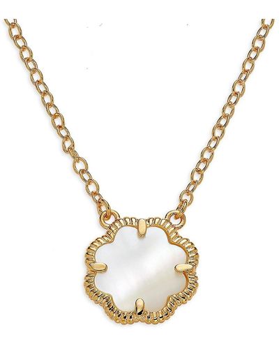 Sterling Forever 14K Goldplated & Mother-Of-Pearl Clover Pendant Necklace - Multicolour