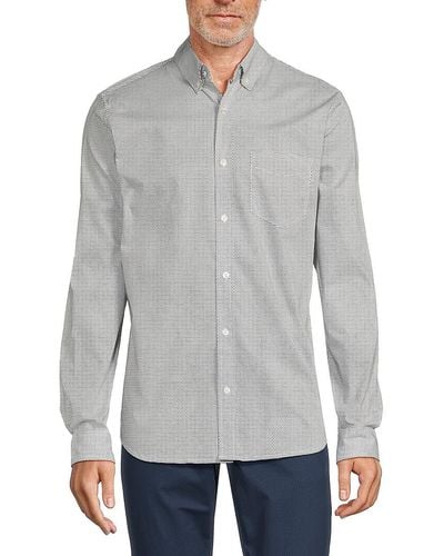Ben Sherman 'Dot Print Long Sleeve Shirt - Gray