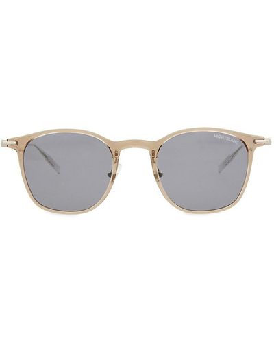 Montblanc 49Mm Round Sunglasses - Grey
