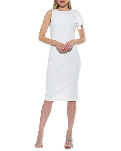 Alexia Admor Amazon Draped Midi Sheath Dress - White