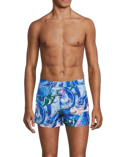 Dior Dior X Kenny Scharf Sea Print Swim Shorts - Blue
