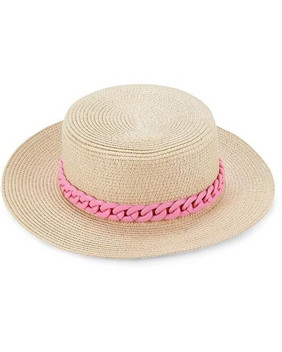 Kendall + Kylie Kendall + Kylie Chain Trim Panama Hat - Pink