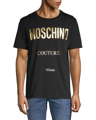 Moschino Short-sleeved T-shirt With Maxi Logo Print - Black