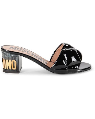 Moschino Quilted Open Toe Sandals - Black