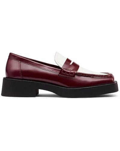 G.H. Bass & Co. G. H. Bass Bowery Leather Penny Loafers - Red