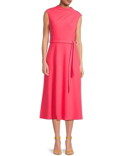 Calvin Klein Belted Midaxi A Line Dress - Pink