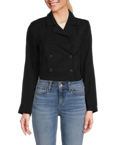 BCBGeneration Double Breasted Crop Jacket - Black