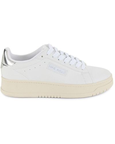 Nine West Contrast Trim Sneakers - White