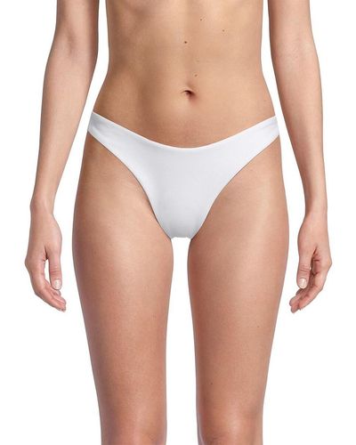 MILLY Margot High Cut Bikini Bottom - White